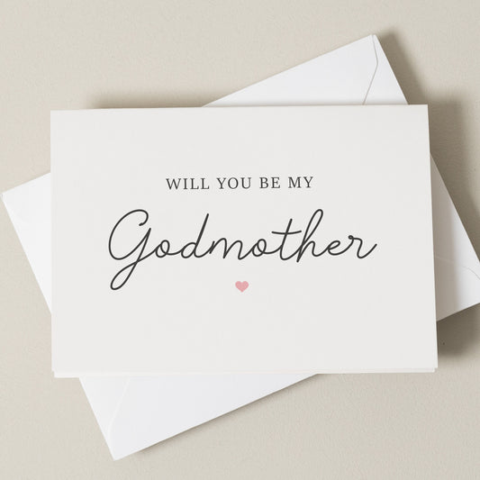 Will You Be My Godmother Card, Christening Card For Godparents, Godmother Proposal Card, Be My Godmother, Godparent, Christening Invite