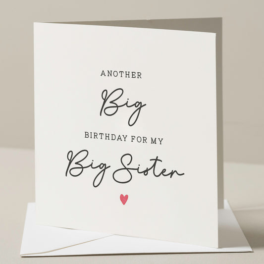 Big Sister Birthday Card, Birthday Card For Big Sister, Birthday Gift For Sister, Cute Card For Sister, Sister Birthday Gift, Big Sis