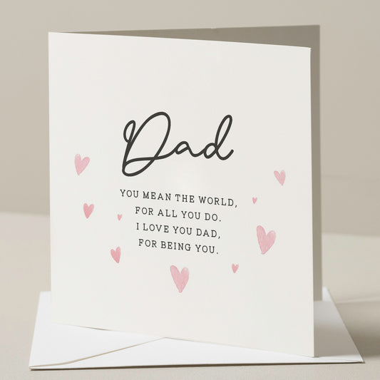 Birthday Card For Dad, Dad Poem Birthday Card, Dad Poem Birthday Card, Happy Birthday Dad, Birthday Dad Gift, Simple Card To Dad