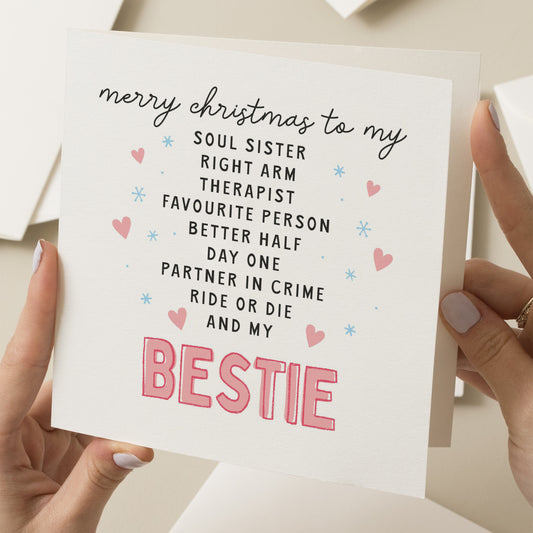 Christmas Card to My Bestie, Best Friend Christmas Card, Gift For Best Friend Christmas, Woman Friend Christmas Card, Xmas Gift