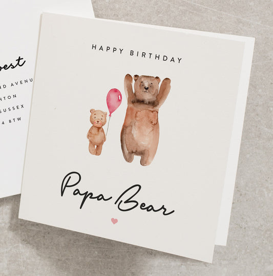 Happy Birthday Papa Bear Card, Daddy Birthday Card, Special Daddy Birthday Card, Birthday Card For Dad, Cute Dad Birthday Card BC1020