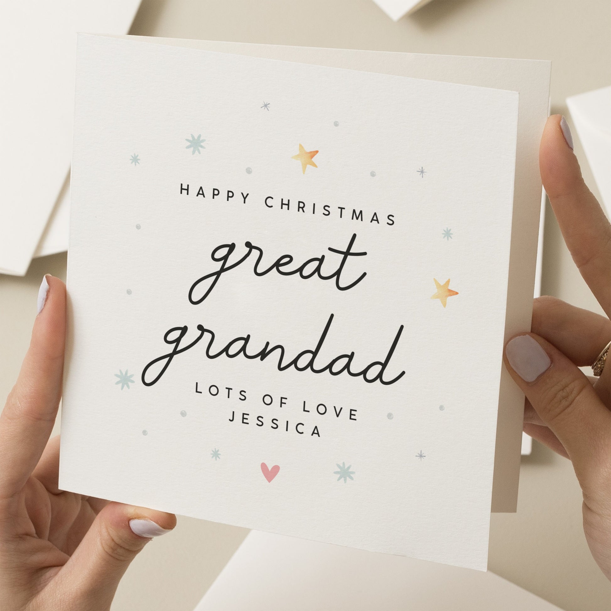 Personalised Christmas Card For Great Grandad, Christmas Card to Great-Grandad, Xmas Card for Great Grandparents