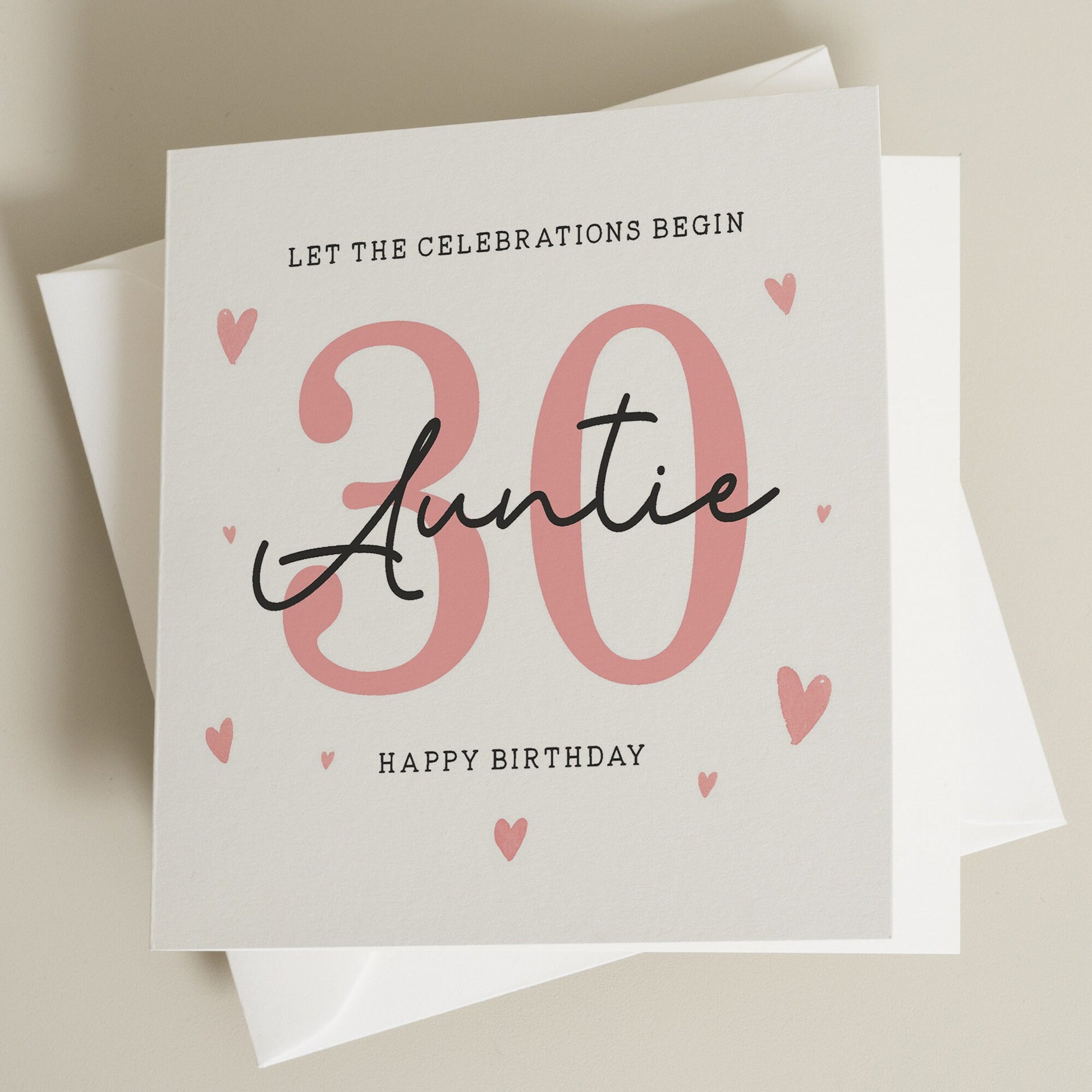 Birthday Auntie Card, 30th Birthday Card For Aunt, Aunty 30th Birthday Gift, Auntie Thirtieth Birthday, Milestone Birthday