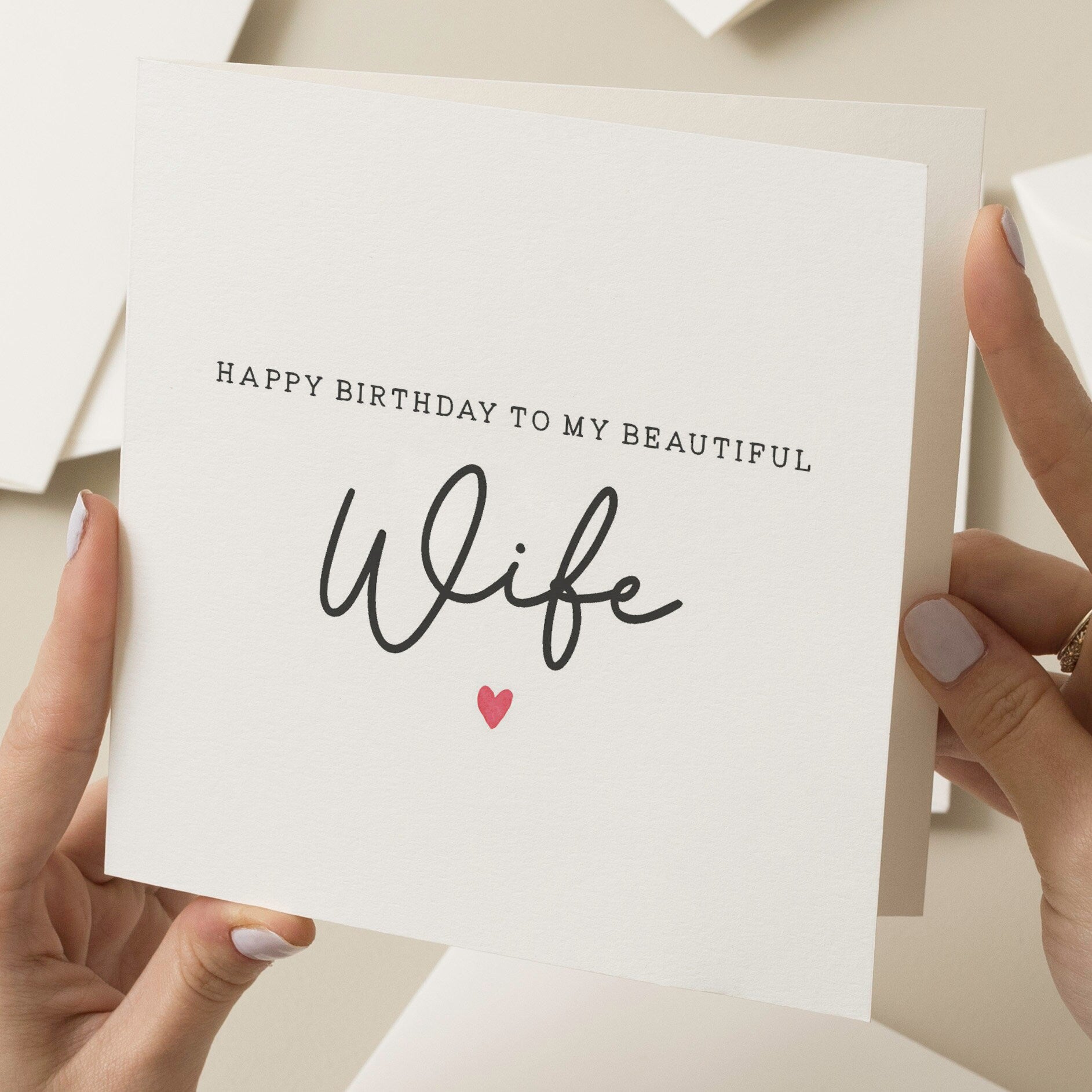 Beautiful Wife Birthday Card, Birthday Gift For Her, Simple Wife Birthday Card, Amazing Wife Birthday Card, Romantic Card For Her