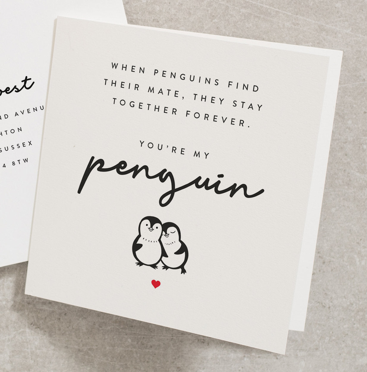 You&#39;re My Penguin Anniversary Card, Anniversary Card With Poem, Poem Anniversary Card For Husband, Boyfriend Anniversary Card AN068