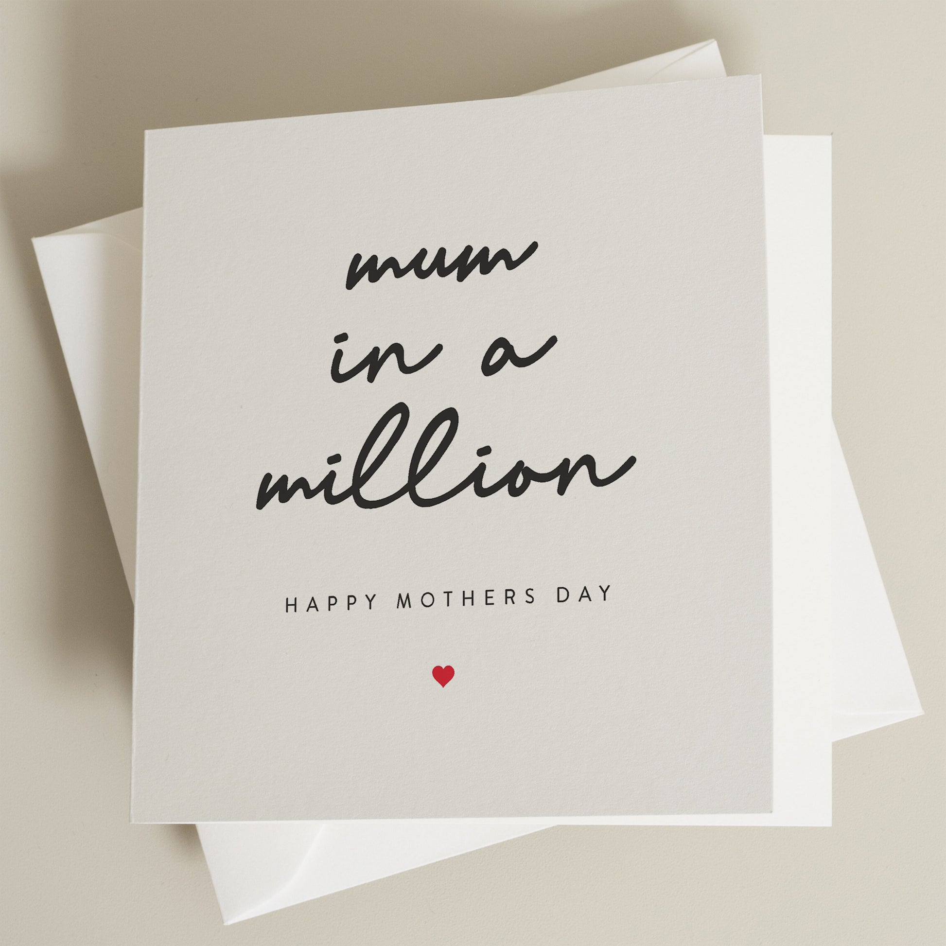 Mothers Day Card, Mum In A Million Happy Mothers Day, Happy Mothers Day Card From Daughter, From Son, Mum Day Cards MD003