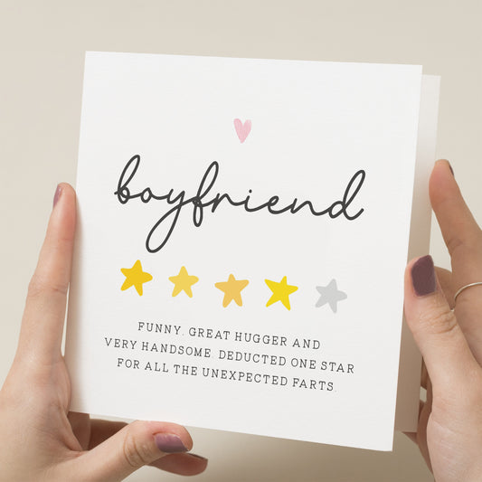 Boyfriend Birthday Card, Funny Card For Boyfriend, Review Card For Boyfriend, Birthday Gift For Him, Best Boyfriend Card