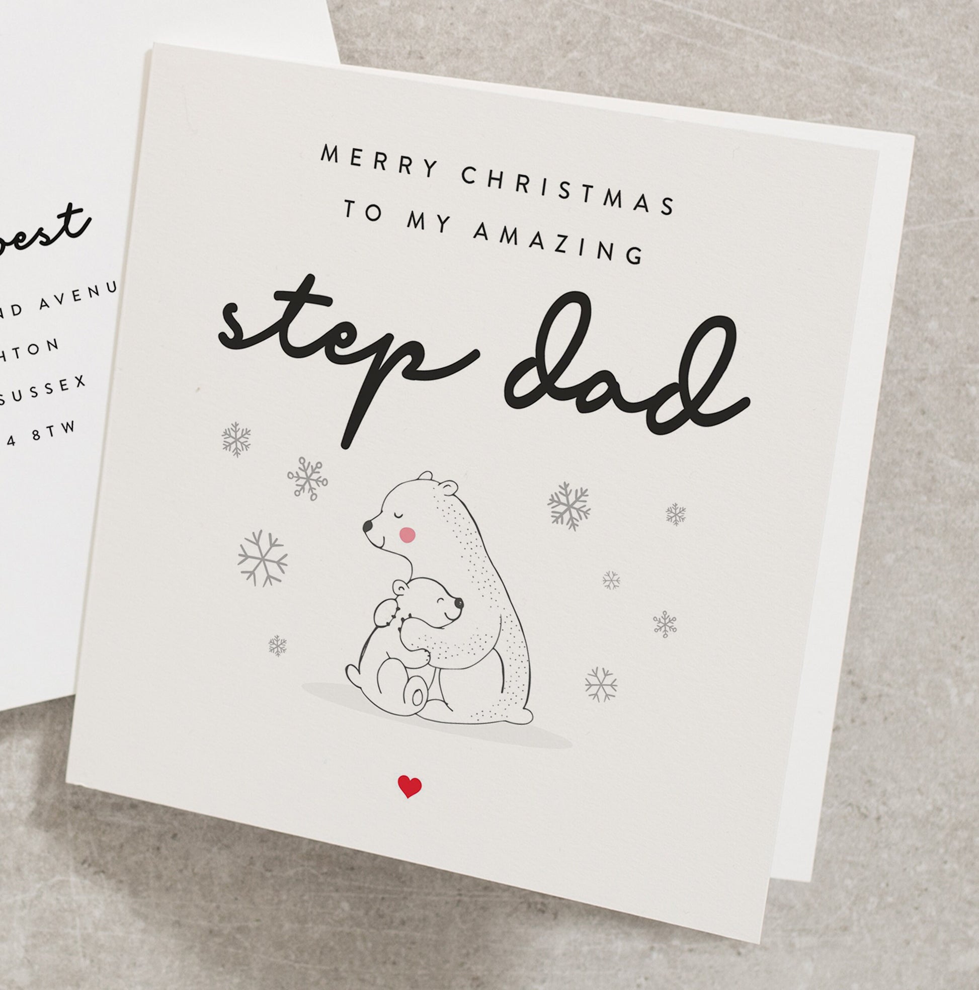 Step Dad Christmas Card, Merry Christmas to my Amazing Step-Dad, Christmas Card for Stepdad, An Amazing Step Dad Card from Baby CC682