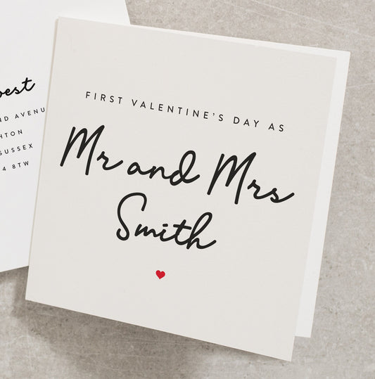 Mrs and Mrs Valentines Day Card for Husband, Valentines Day Card for Wife, Anniversary Card for Couple, Married Valentines Day Card VC018