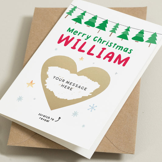 Custom Scratch To Reveal Christmas Card, Boyfriend Surprise Scratch, Personalised Surprise Scratch Card For Him, Her, Girlfriend, Surprise