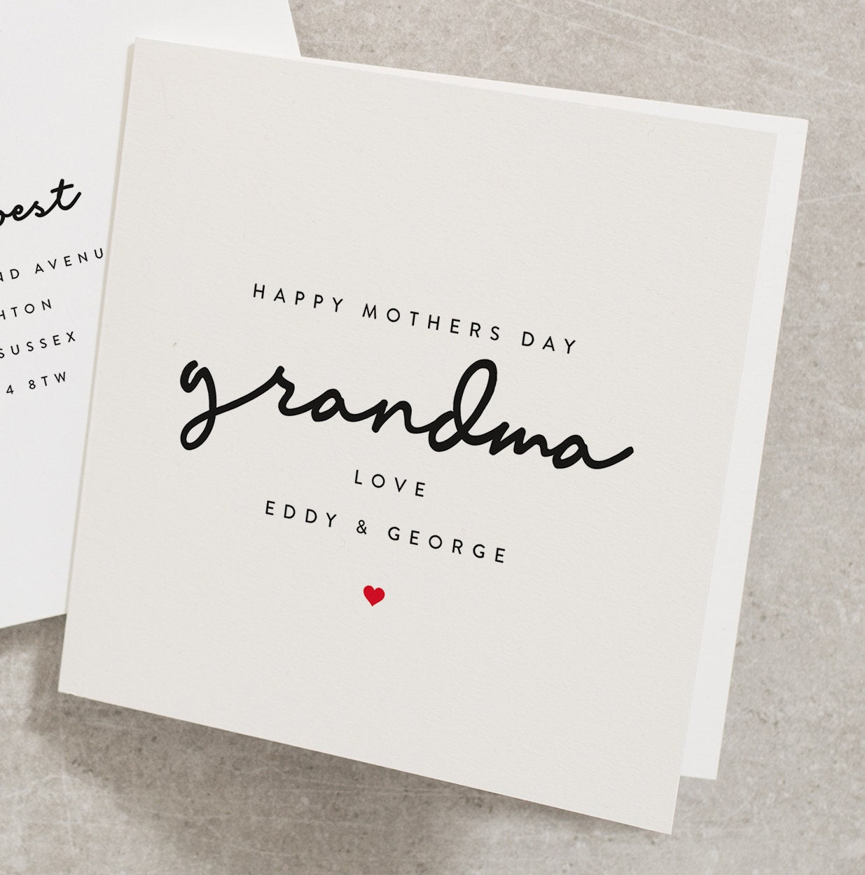 Personalised Mothers Day Card For Grandma, Happy Mothers Day Grandma, Any Name, Gran Mothers Day Card, Granny, From Grandchildren MD062