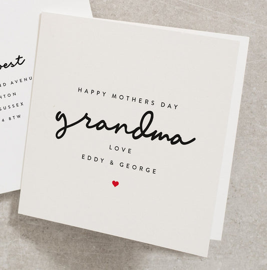 Personalised Mothers Day Card For Grandma, Happy Mothers Day Grandma, Any Name, Gran Mothers Day Card, Granny, From Grandchildren MD062