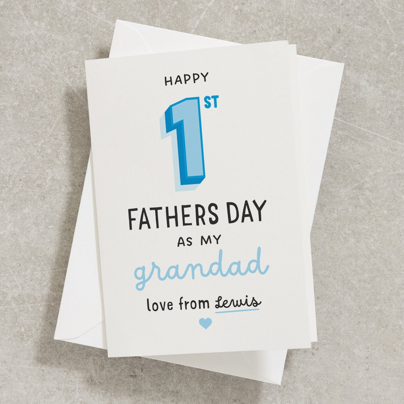 First Fathers Day As My Grandad Card, 1st Fathers Day Card From Granson, Personalised Father&#39;s Day Card, Baby First Fathers Day Card FC003