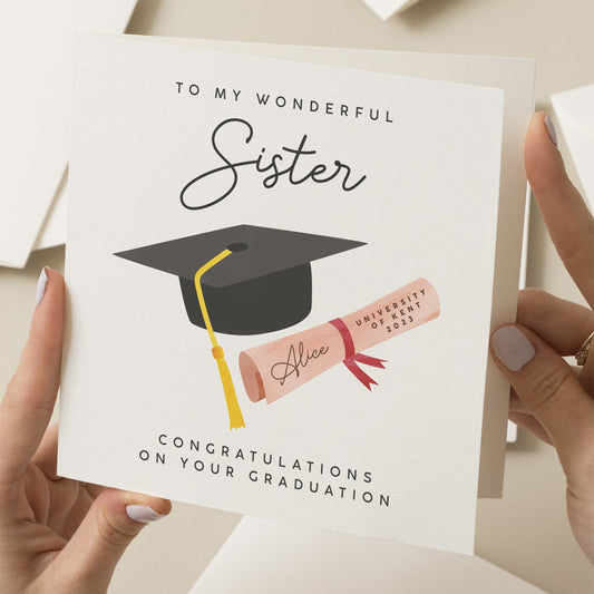 Sister Graduation Card, Graduation Card, Graduation Gift, Congratulations On Your Graduation Card, Proud Of You Card, Graduation & School