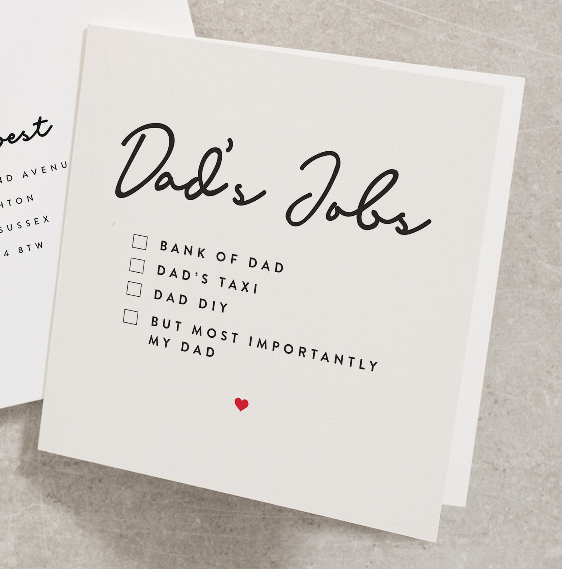 Daddy Father&#39;s Day Card, To My Daddy Card, Personalised Jobs for Dad, Father&#39;s Day Card, Personalised Daddy Card FD212