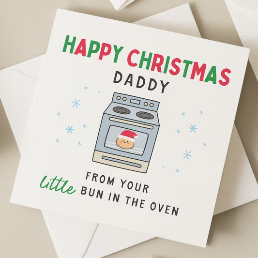 Happy Christmas To My Daddy To Be, First Christmas As Dad To Be From Bump, From Baby, New Parents Christmas Card, New Mum Xmas Card, Gift