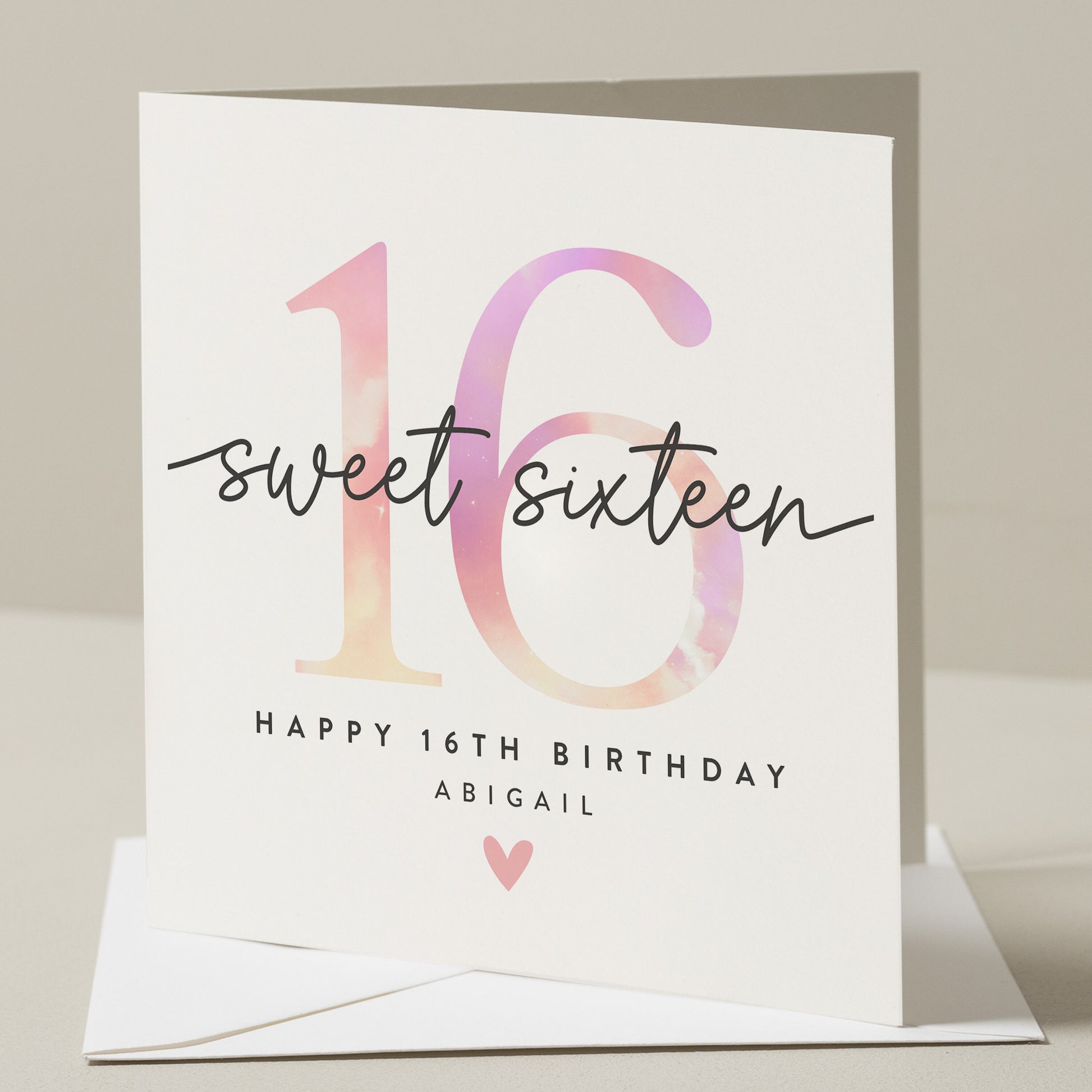 16th Birthday Card Daughter, Personalised 16th Birthday Card, 16th Birthday Gift Girl, Sixteen Card For Granddaughter, Sister, Friend