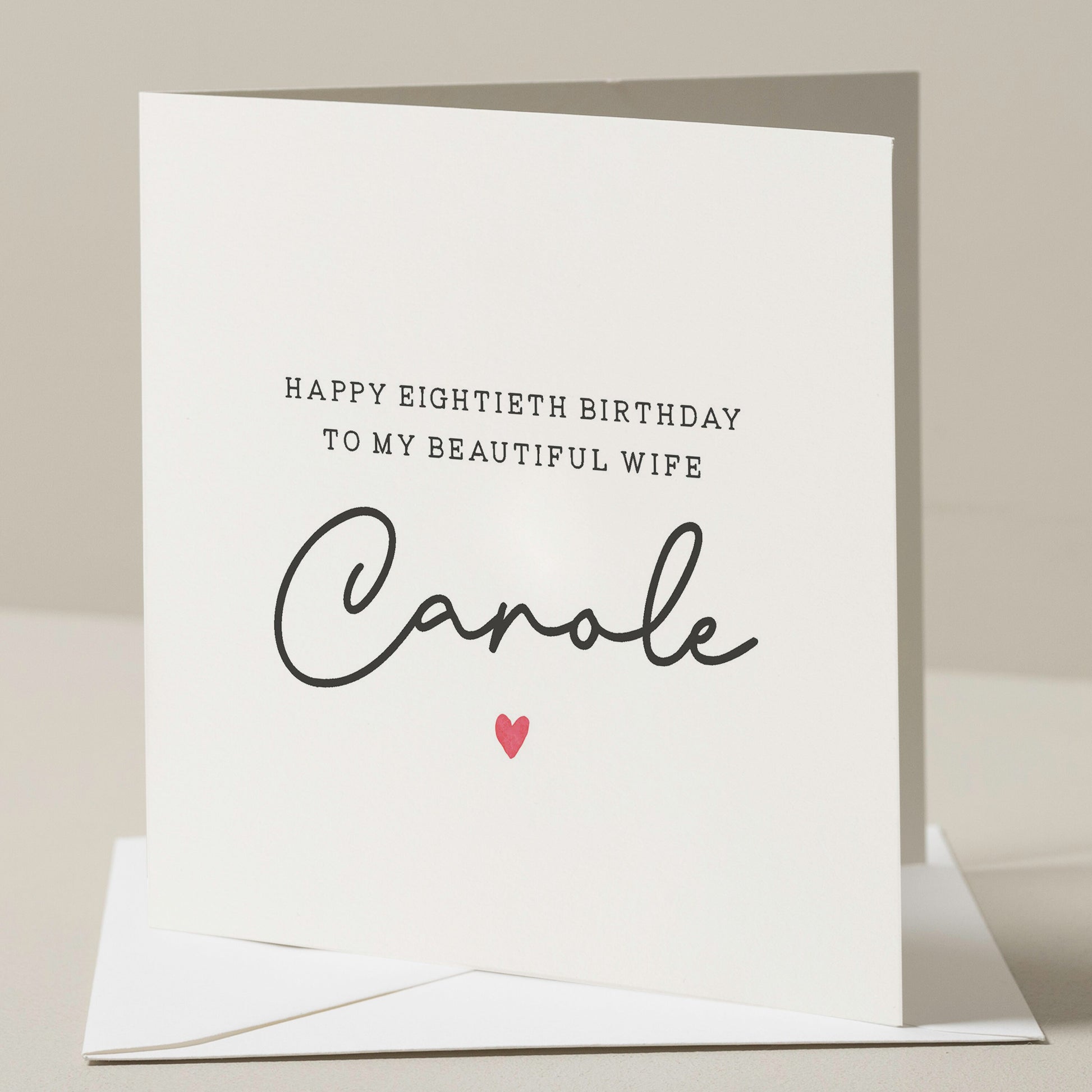 Wife 80th Birthday Card, Personalised Eightieth Birthday Card For Wife, Wife 80th Birthday Gift, Happy 80th Birthday Card For Her