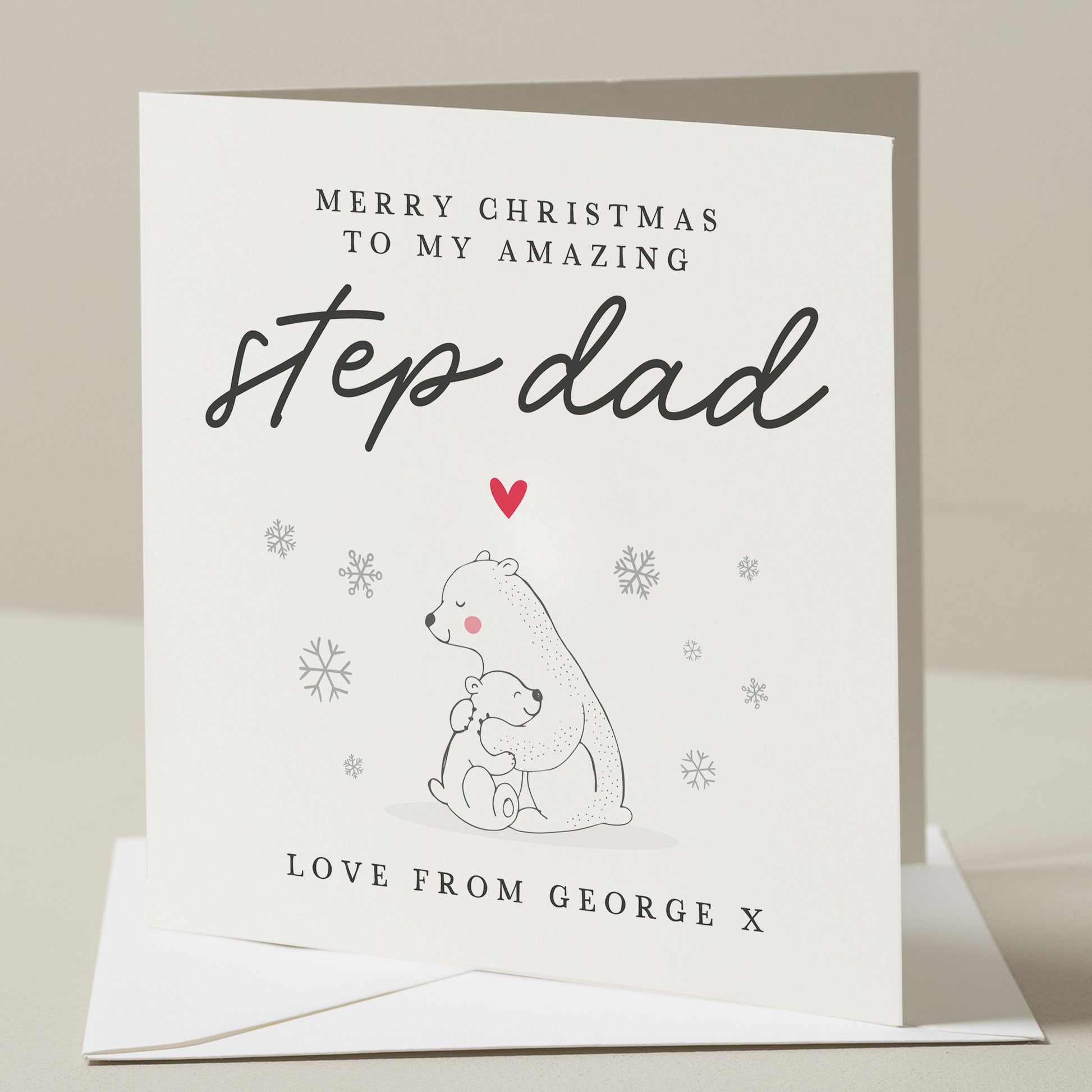 Step Dad Christmas Card, Merry Christmas to my Amazing Step-Dad, Christmas Card for Stepdad, An Amazing Step Dad Card from Baby