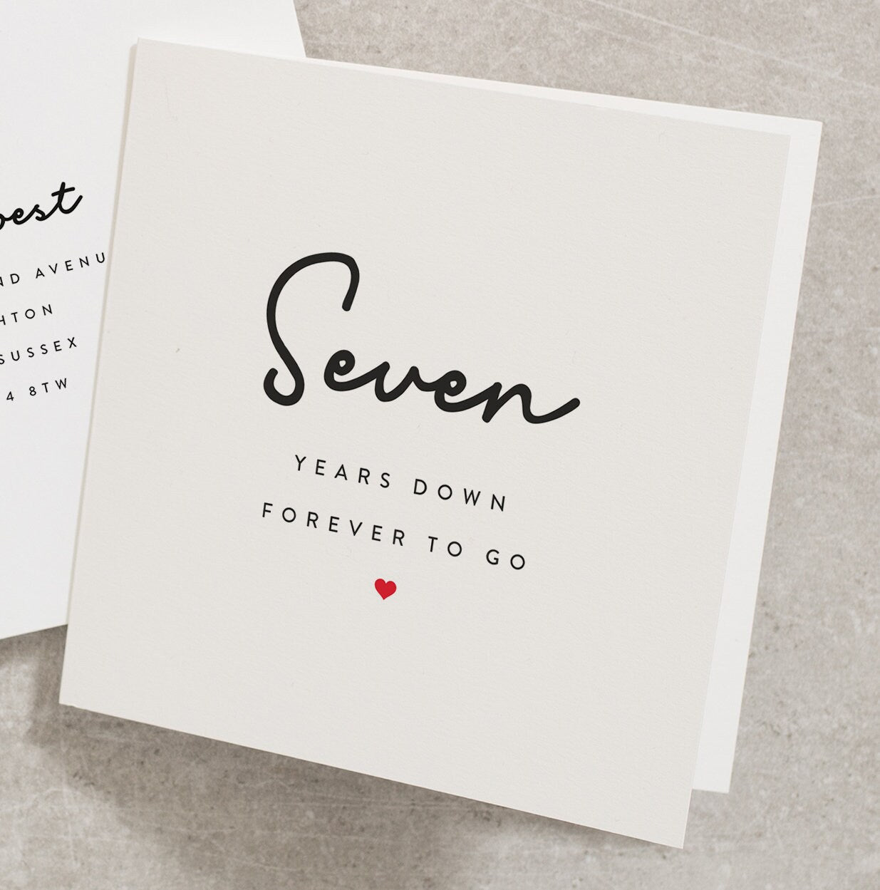 Seven Years Anniversary Card, Husband 7th Anniversary Card, Seventh Anniversary Card For Boyfriend, 7th Anniversary Card For Partner AN103