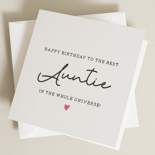 Birthday Gift To Aunt, Auntie Birthday Gift, Birthday Card For Auntie, The Best Auntie Birthday Card, Birthday Girl Card For Her