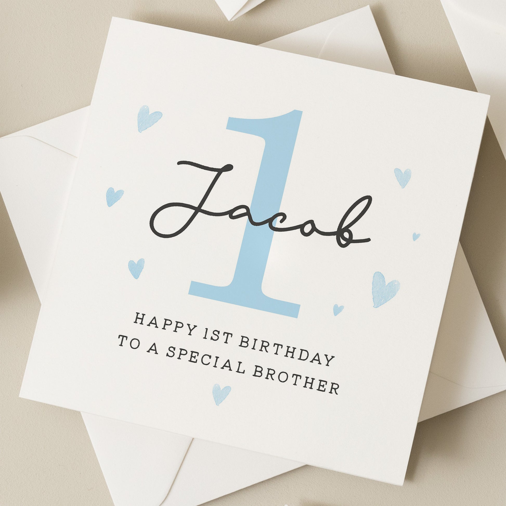 Personalised 1st Birthday Card For Brother, Little Brother Birthday Card, First Birthday Card To Big Brother, Birthday Gift For Brother