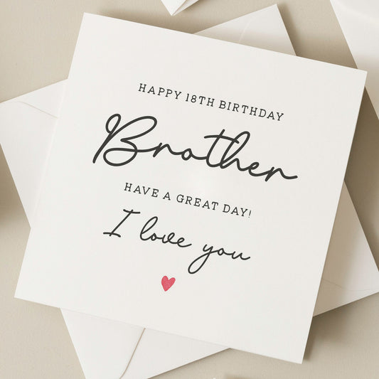 Birthday Card For Brother, 18th Birthday Brother Card, 18th Birthday Gift For Brother, Eighteenth Card For Brother, Brother Birthday Gift