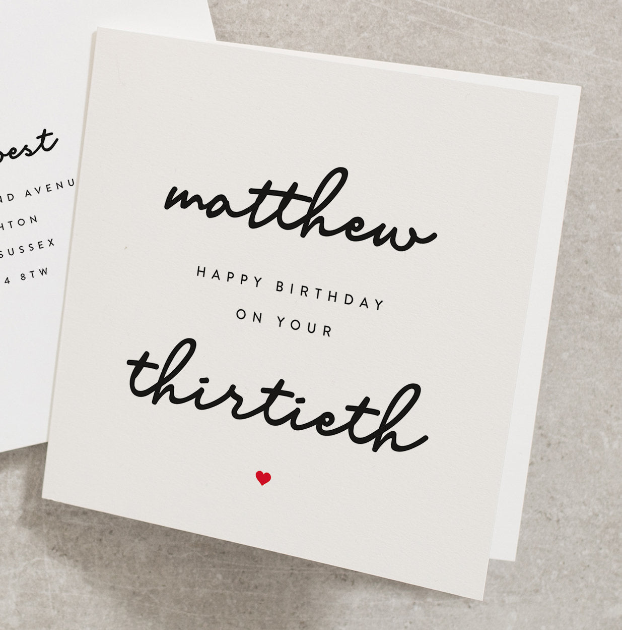 Happy Birthday On Your Thirtieth, Personalised 30th Birthday Card, Any Name, For Him, Nephew, Boyfriend, Son, Husband, 30th Birthday BC515