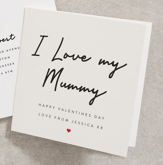 Mummy Valentines Day Card For Her, Mum Valentine Card, Mothers Valentines Card From Child, Personalised Valentines Card with Any Name VC087