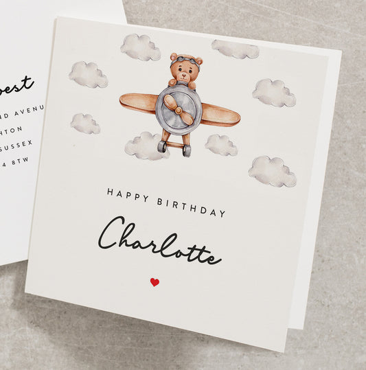 Personalised Birthday Card, Personalised 1st, 2nd, 3rd, 4th, 5th Card, Happy Birthday Card, Cute Birthday Card, Plane Birthday Card BC1151