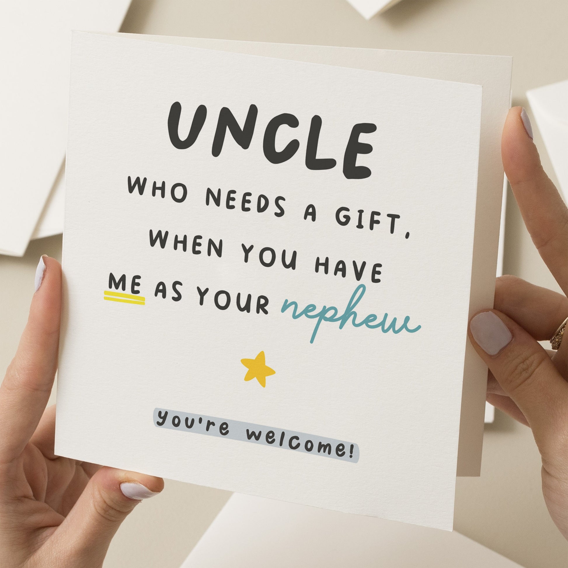 Uncle Birthday Card, Birthday Card From Nephew, Uncle Birthday Gift, Funny Birthday Card For Uncle, Joke Birthday Card, For Him