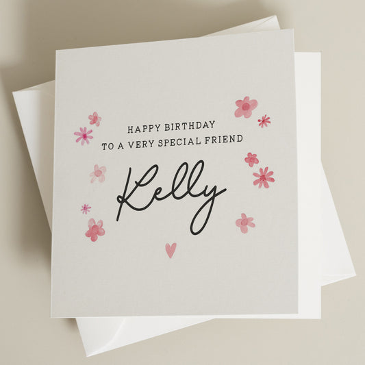 Personalised Birthday Card For Special Friend, Gift For Friend Birthday, Happy Birthday Friend Card, Special Friend Gift, Simple Card