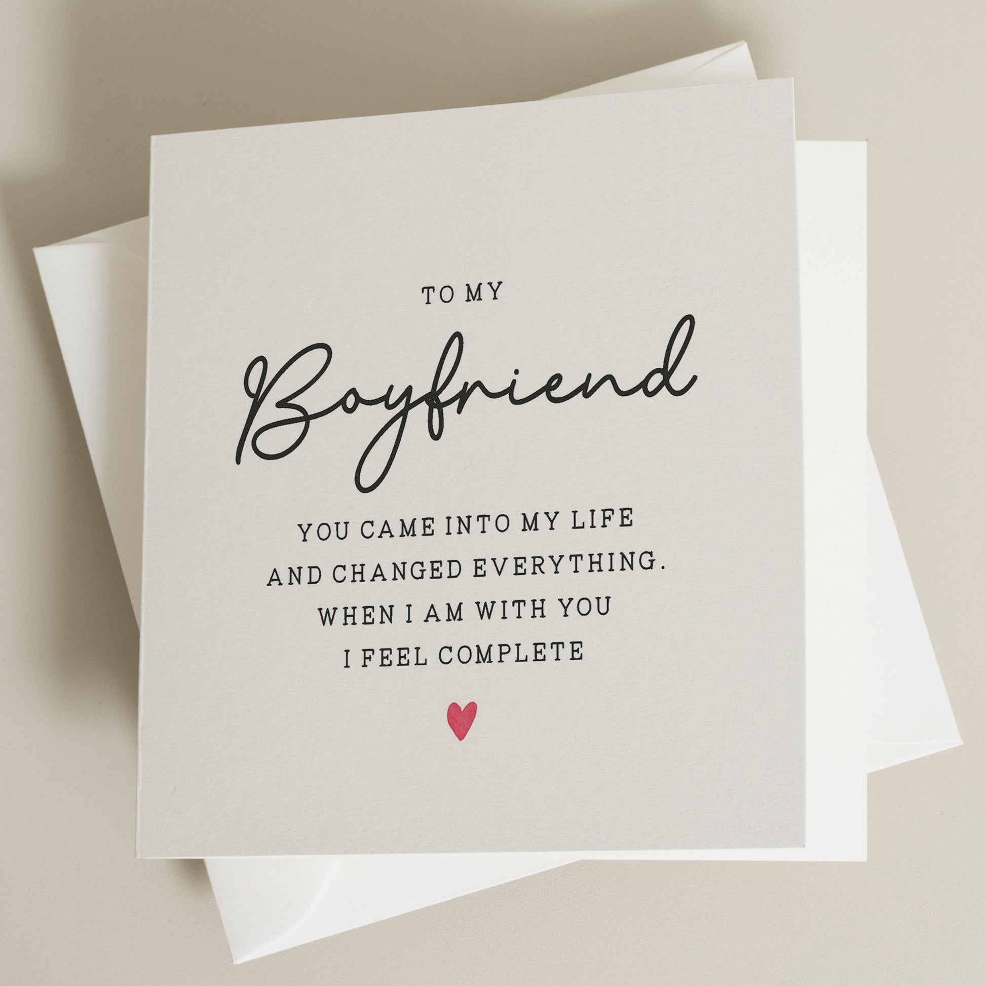 Boyfriend Poem Card, Birthday Card For Boyfriend, Simple Card For Him, Gift For Boyfriend, Partner Birthday Card, Romantic Card