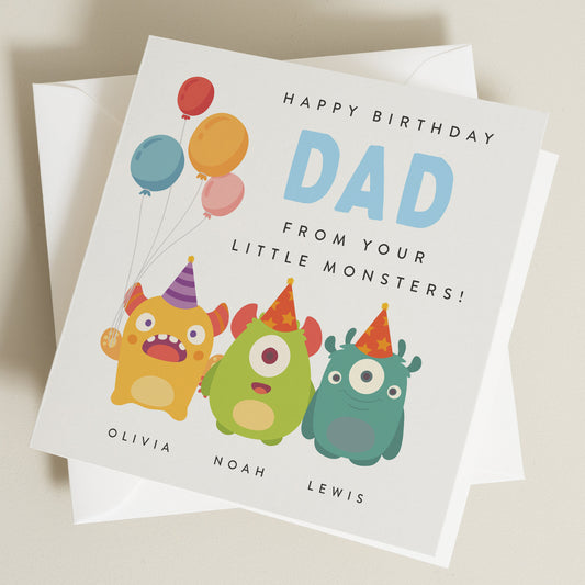 Dad Birthday Card, Happy Birthday Card For Dad, Personalised Birthday Card For Father, Monster Birthday Card For Dad, Birthday Card BC1261