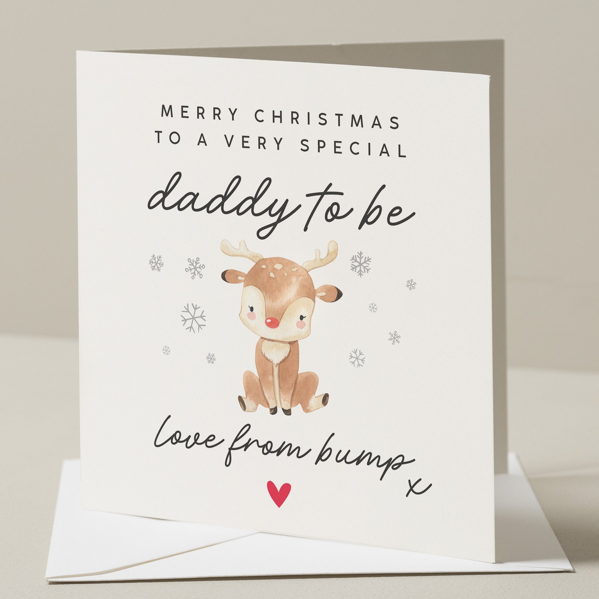 Happy Christmas To My Daddy To Be, First Christmas As Dad To Be From Bump, From Baby, New Parents Christmas Card, New Mum Xmas Card, Gift