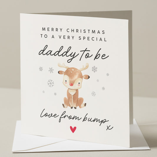 Happy Christmas To My Daddy To Be, First Christmas As Dad To Be From Bump, From Baby, New Parents Christmas Card, New Mum Xmas Card, Gift