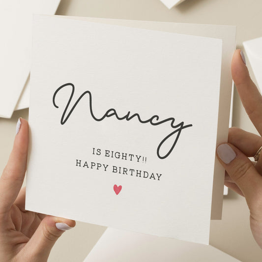 Personalised 80th Birthday Card For Nan, Mum 80th Birthday Card, Auntie 80th Birthday Card, Simple 80th Birthday Card, 80th Birthday Gift