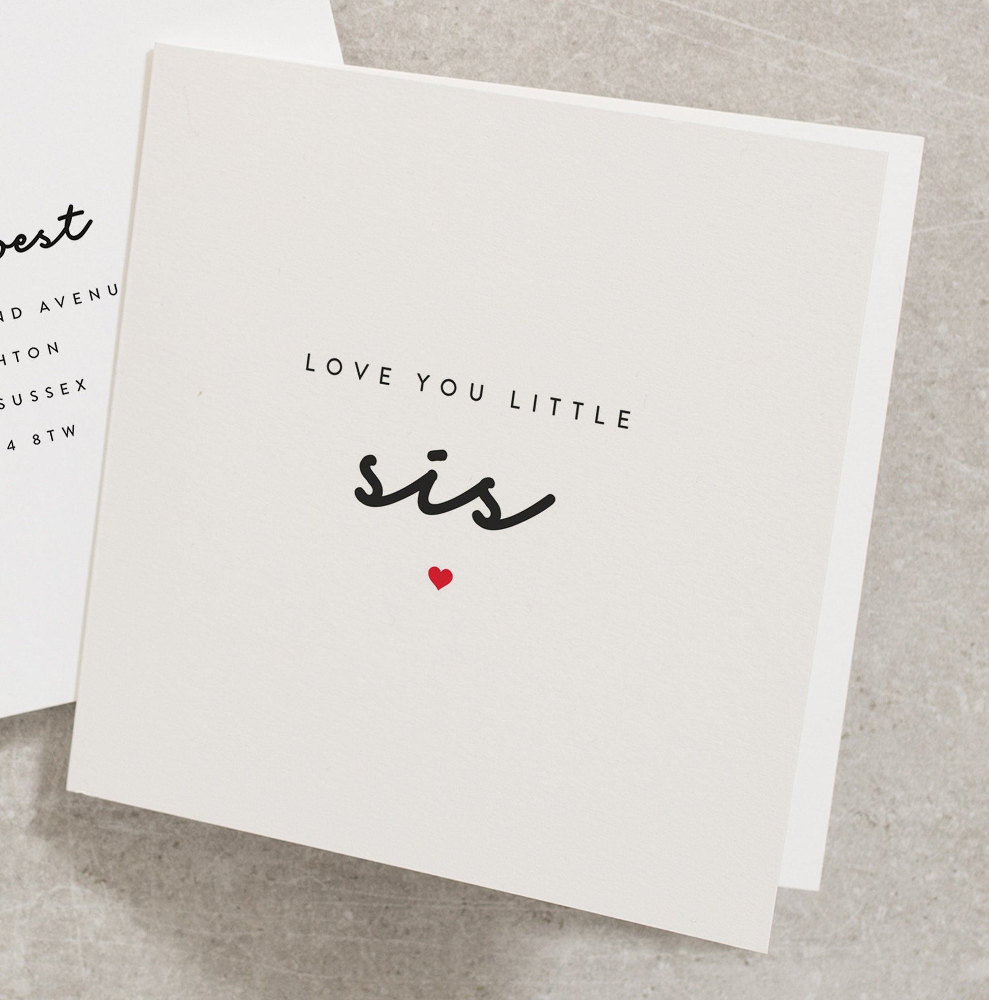 Love You Little Sis, Sister Card, Thinking of You Card, Positive Card, Missing You Card, Fabulous Sister Card, Sending Love Card TH004