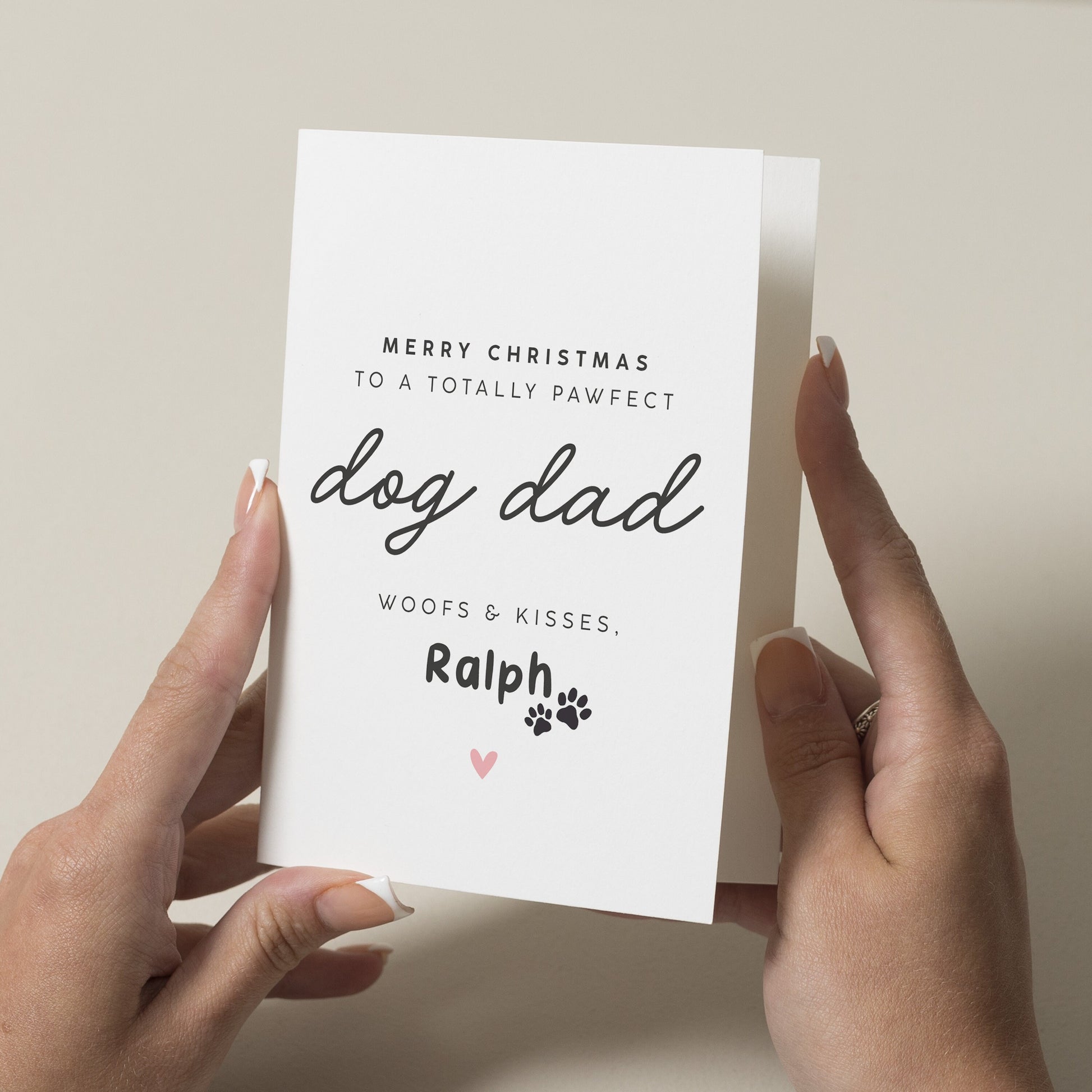 Personalised Dog Dad Christmas Card From The Dog, Dog Christmas Card, Cute Dog Card, Merry Christmas Dog Dad Xmas Card, For Dog Parent