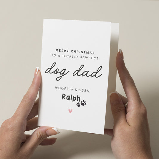 Personalised Dog Dad Christmas Card From The Dog, Dog Christmas Card, Cute Dog Card, Merry Christmas Dog Dad Xmas Card, For Dog Parent