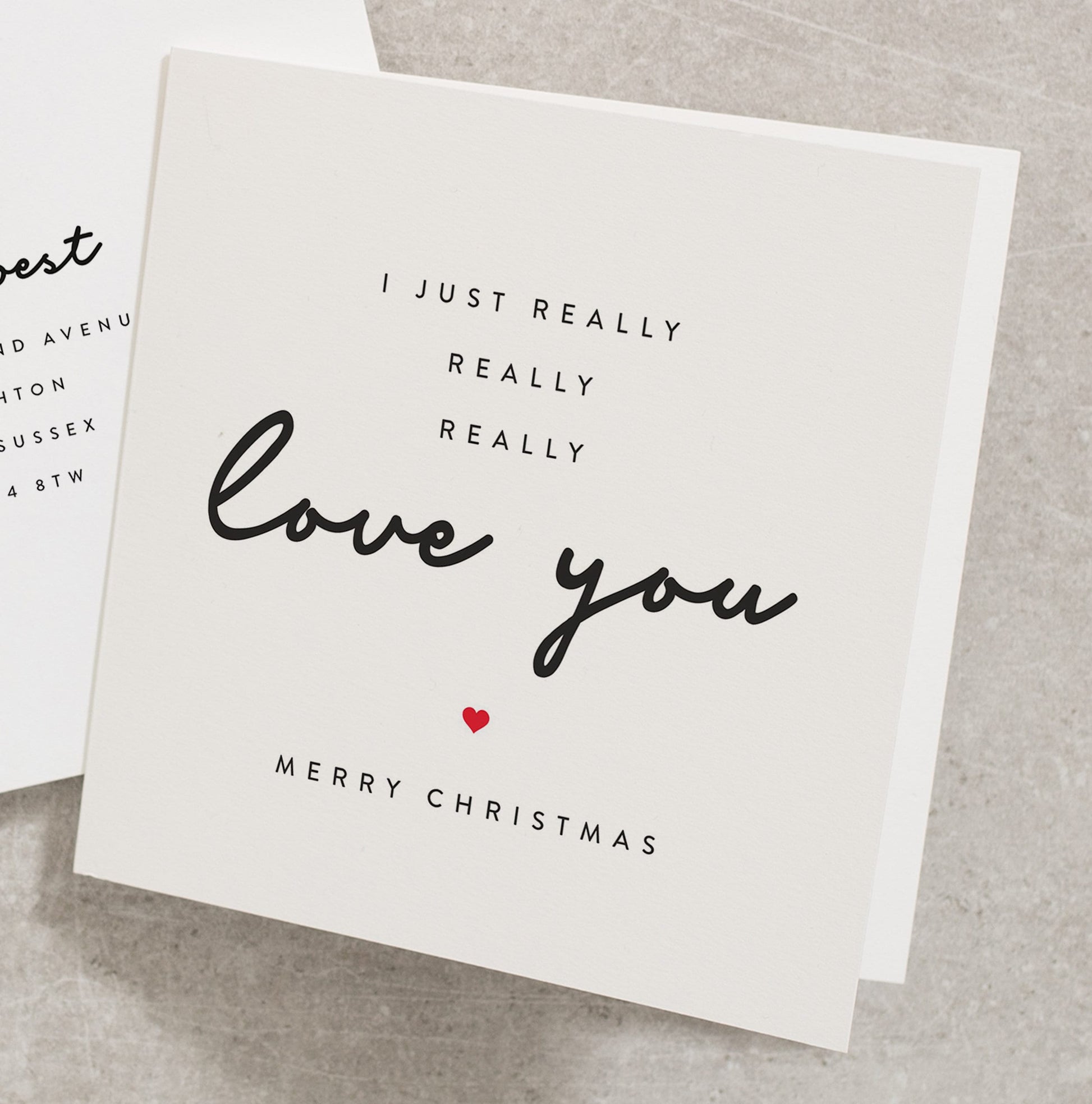 Merry Christmas Card, I Just Really Love You Christmas Card, Christmas Card For Partner, Xmas Card To My Partner CC513