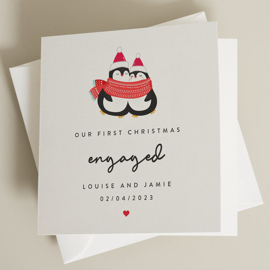 Personalised Christmas Card For Fiancé, Fiancée Christmas Card, First Christmas Engaged Card, 1st Christmas Card For Boyfriend CC860