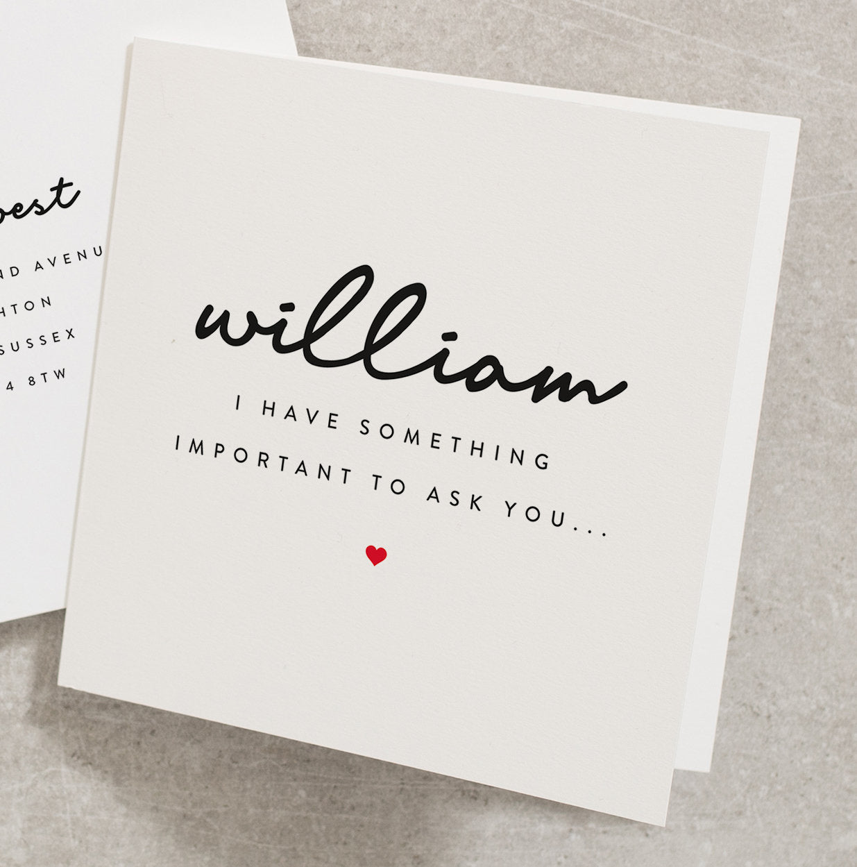 Any Name, Will You Be My User, Will You Be My Best Man, Will You be My Groomsman, Will You Be My Godfather, Personalised Card WY032