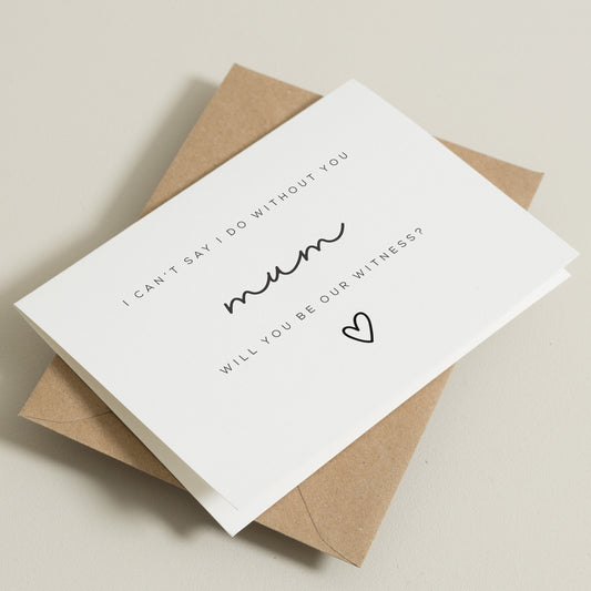 Personalised Witness Proposal Card, Will You Be My Witness Card, Wedding Proposal Card, For Mum, For Them, Wedding Card, Card For Witness