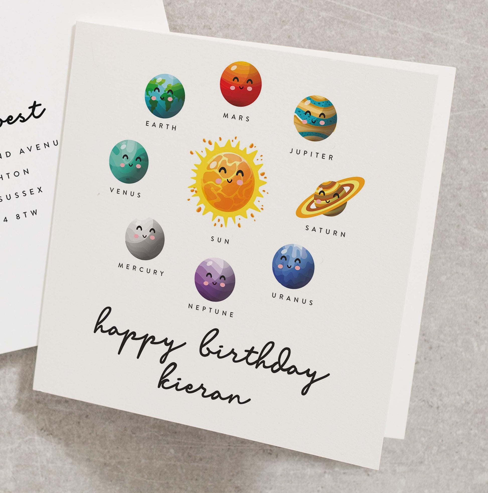 Planets Personalised Birthday Card, Space Birthday Card, Happy Birthday Son Daughter Nephew Birthday Card, Birthday Card For Grandson BC1091