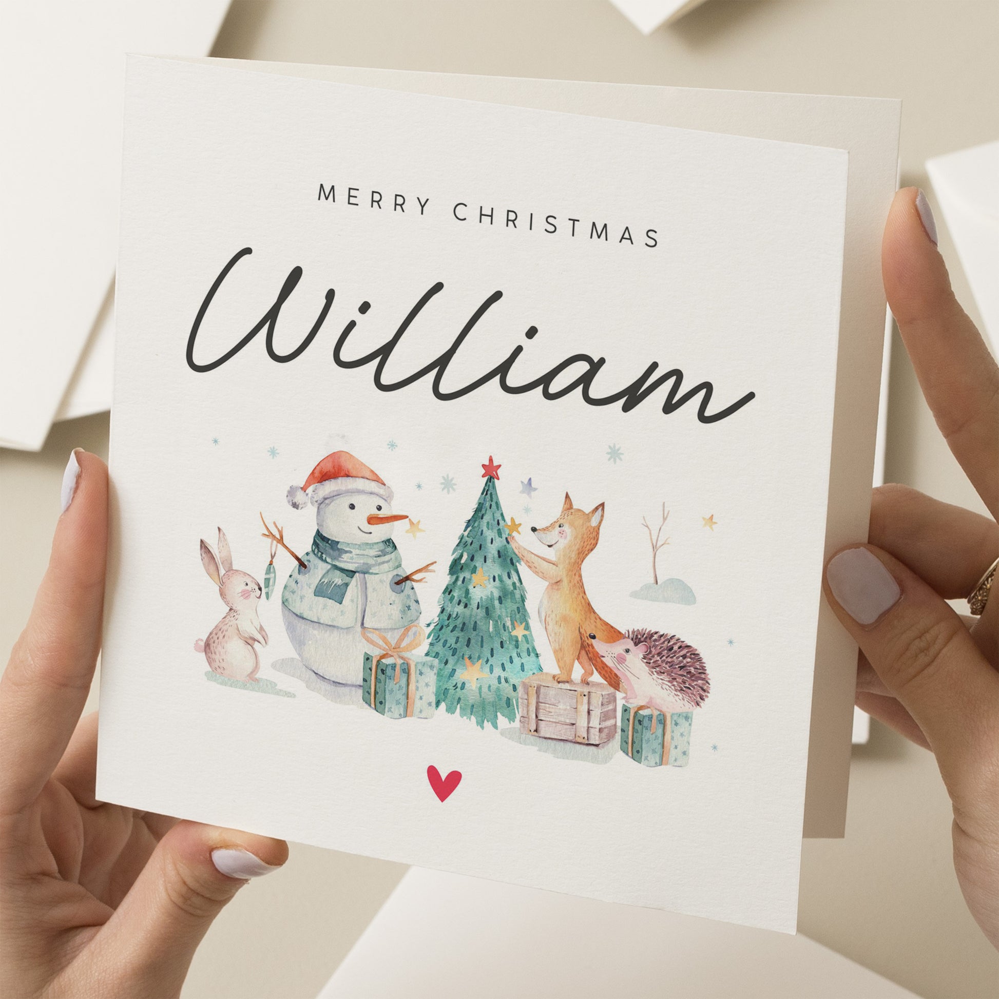 Personalised Christmas Card for Son, For Daughter, Christmas Card Baby Boy, Girl, Christmas Card for Children, Kids Christmas Card