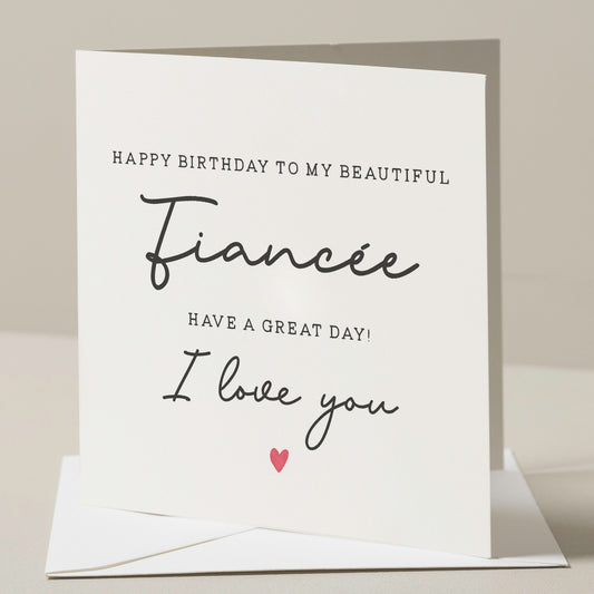 Birthday Card For Fiancee, Wonderful Fiancée Birthday Card, Romantic Card For Her, Cute Birthday Card, Happy Birthday Future Wife Card