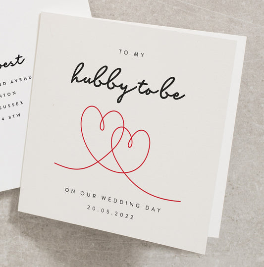 Hubby To Be Wedding Day Card, Personalised Wedding Day Card Hubby To Be, Happy Wedding Day Card For Fiancé, Fiancé Wedding Card WD025