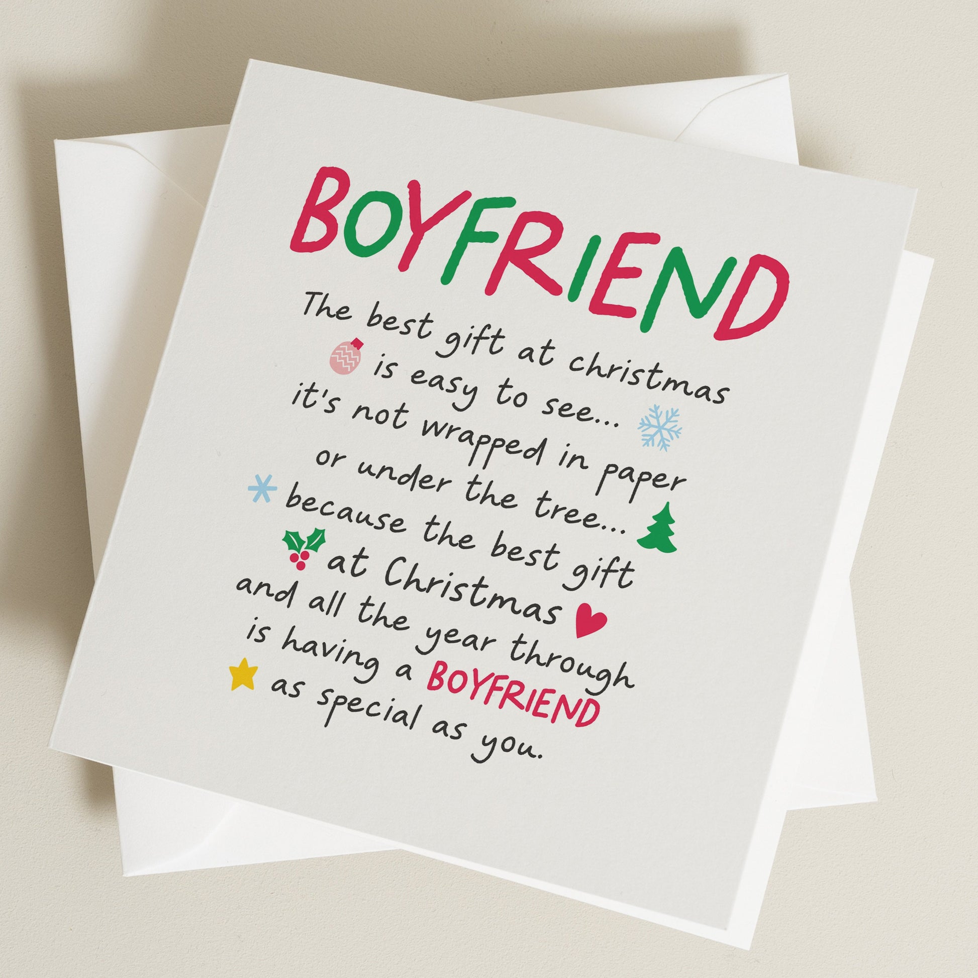 Boyfriend Christmas Card, Girlfriend Christmas Card, Personalised Christmas Card For Him or Her, Christmas Card, Romantic Christmas Card