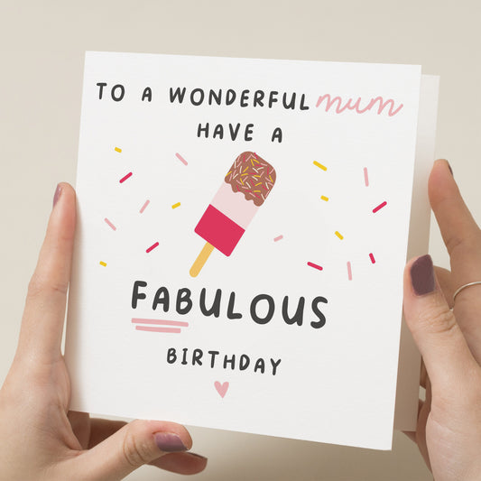 Mum Birthday Card, Birthday Card For Mum, Happy Birthday Mum, Fab Mum Birthday Card, Card For Mum, Mummy, Mom